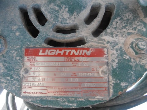 Lightnin #ND-1, mixer agitator, .43 HP, includes Stainless Steel 3' shaft & prop - Image 3