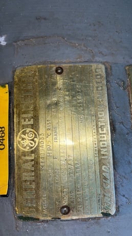 75 HP 1170 RPM General Electric, Frame 405S, DP, 230/460 Volts - Image 2