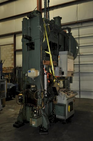 100 Ton, Johnson, straight side double crank press, 72" x 30" bed, air clutch & brake, palm buttons, #14306J - Image 7