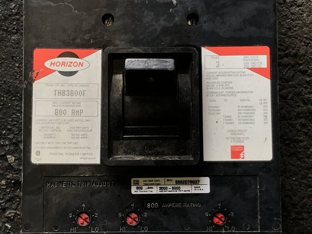 800 Amps, Federal Pioneer, TH83800F, 3-poles fused circuit breaker, 600 Volts - Image 2