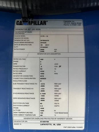 3000 KVA Caterpillar #C175-16, generator set, sound enclosure, 400 Volts, 50 Hz, 68 Hours - Image 7