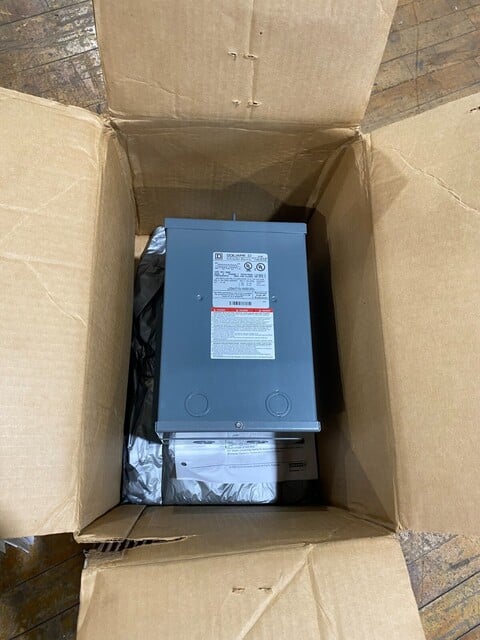 3 KVA 277 Primary, 120/240 Secondary, Square D #3S8F, 10 amps., 1-phase, NEMA 3R - Image 1