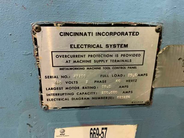 90 Ton, Cincinnati #90CB, hydraulic press brake, 8' overall, 78" between housing, 8" stroke, 15 HP, 2001 - Image 7