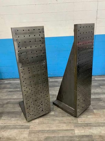 18" x 60" x 24" Drilled & tapped angle plates, steel welded plate construction, 1 set - Image 3