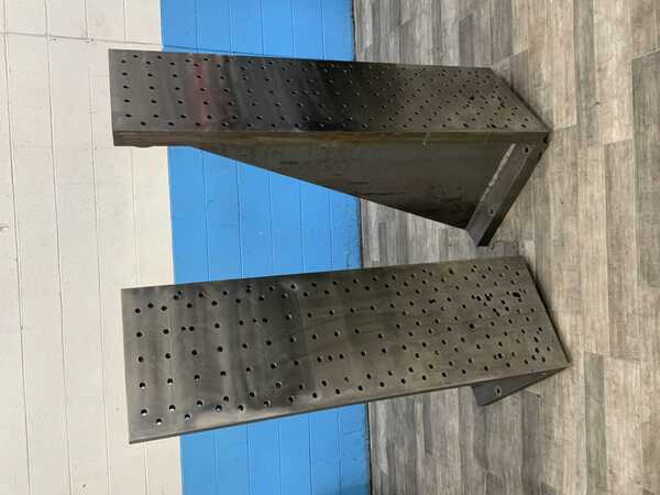 18" x 60" x 24" Drilled & tapped angle plates, steel welded plate construction, 1 set - Image 10