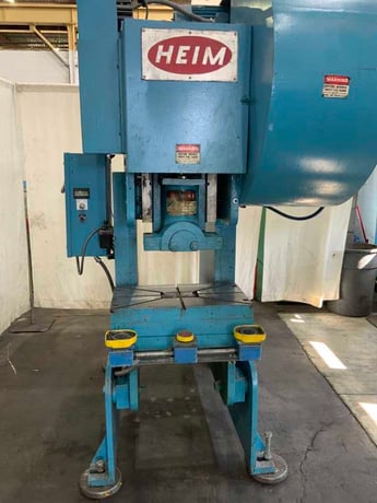 55 Ton, Heim #5-OBI-F, OBI flywheel press, 3" stroke, 13" Shut Height, air clutch & brake, 120 SPM, 5 HP - Image 3