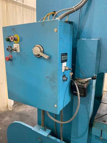 55 Ton, Heim #5-OBI-F, OBI flywheel press, 3" stroke, 13" Shut Height, air clutch & brake, 120 SPM, 5 HP - Image 6