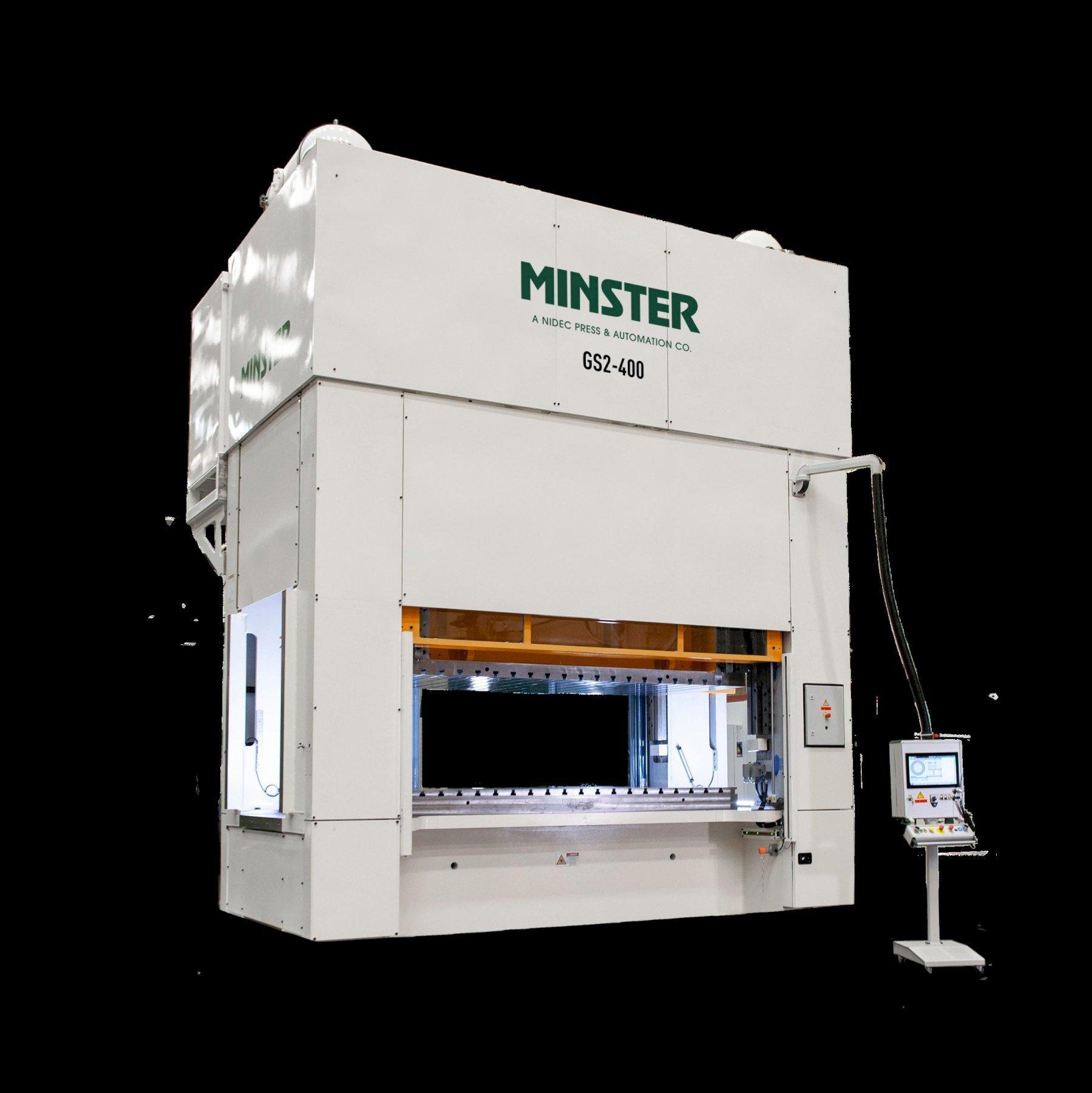 440 Ton, Minster #GS2-400-305x140-STD, straight side double crank 2-pt servo press, 13.8" stroke, 29.5" Shut - Image 1