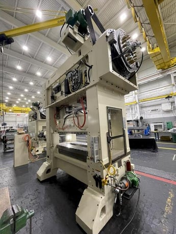 180 Ton, Minster #P2H-160-74x33-FW, straight side double crank press, 3.9" stroke, 17.7" Shut Height, 5.9" - Image 4