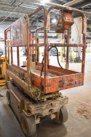 500 lb. JLG #CM-1432, electric scissor lift w/14' max vertical
