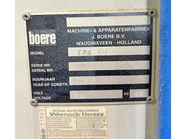 36" x 6" Boere #TPK-900, 2-head, knife planer, 13-52 FPM, 1998 - Image 5