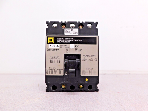 100 Amps, Square D, FAL341001212, 480 Volts - Image 1