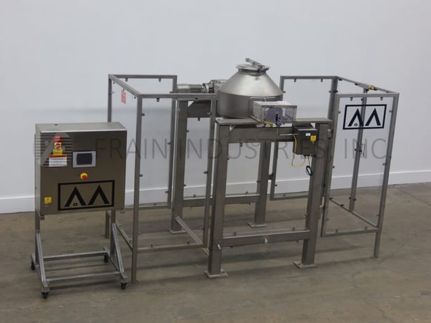 3 cu.ft. A & M #ACB30, 304 Stainless Steel double cone batch mixer, 26" dia. x 9" straight wall vessel, AB - Image 1