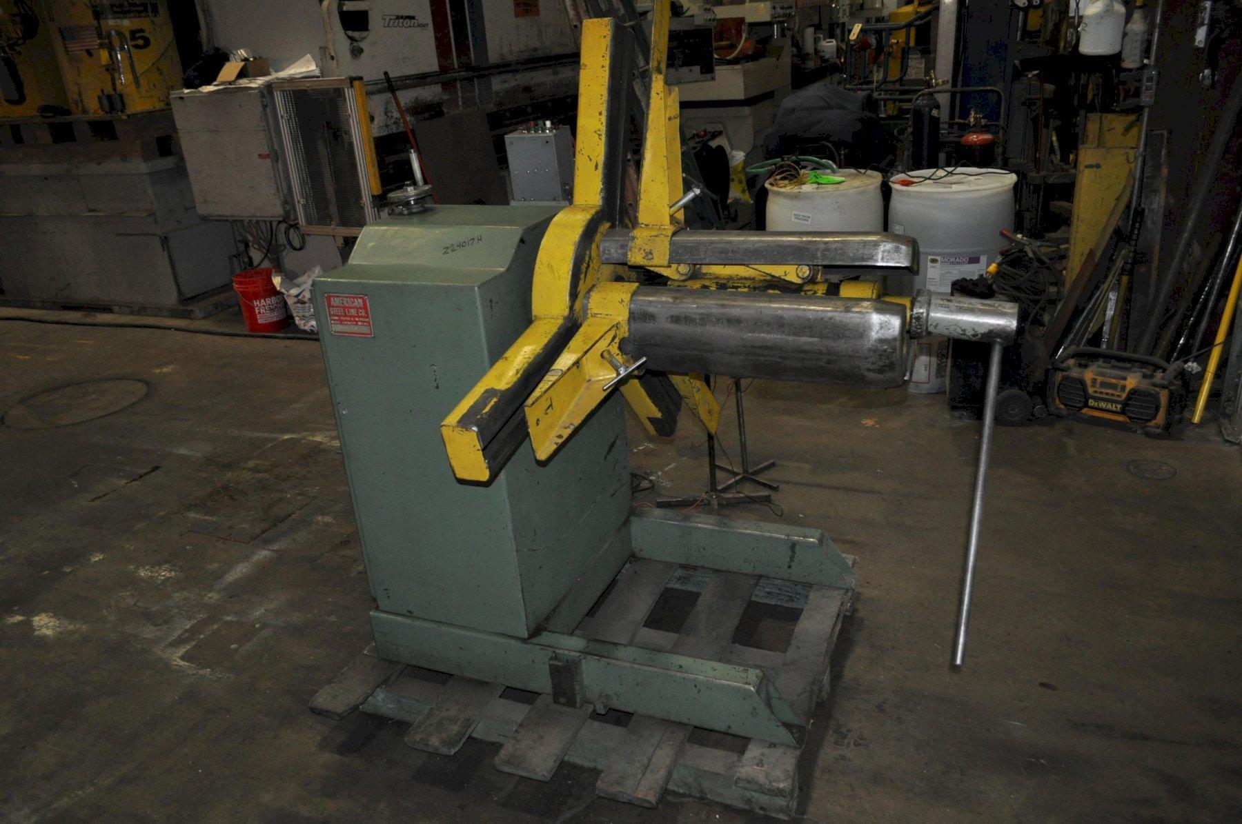 4000 lb. American Steel Line #60, motorized uncoiler, 26" mandrel, 50" outside dimensions, 16"-20" ID, manual - Image 4