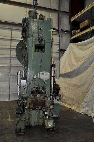 100 Ton, Johnson, straight side double crank press, 6" stroke, 22.7" Shut Height, 4" adj., 40-80 SPM, 72" - Image 3