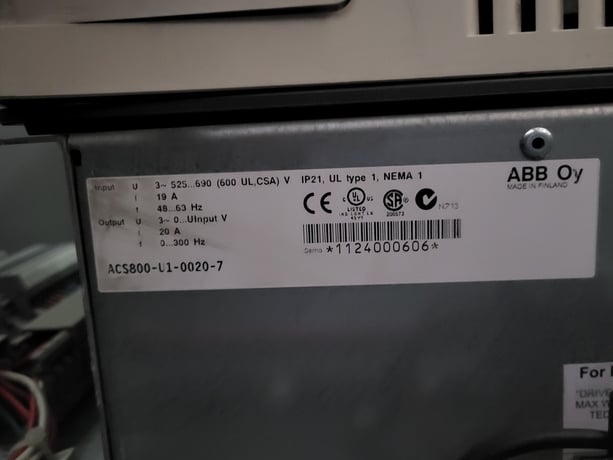 15 HP ABB, ACS800-U1-0020-7, AC Drive (VFD), 600 Volts, 17 amps - Image 8