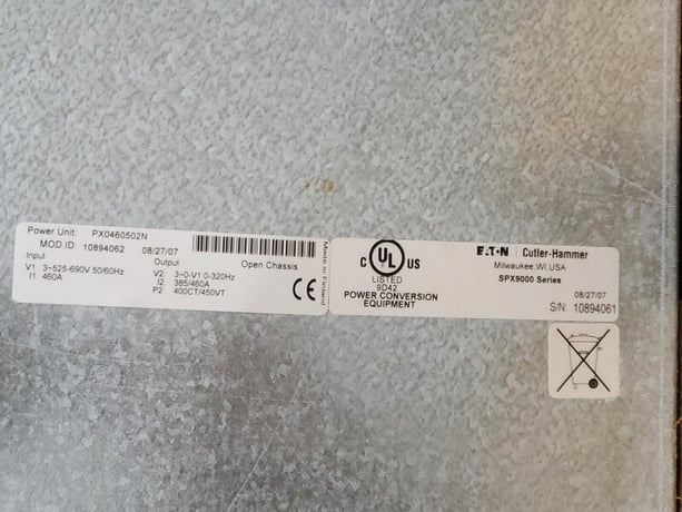 400 HP Cutler-Hammer, SPX400A0-5A2N1, Adjustable Frequency Drive 525-690 Volts - Image 3
