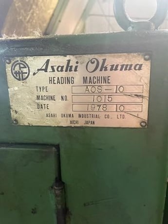 3/8" x 3-5/32" Asahi Okuma #AOS-10, high speed double stroke solid die cold header, 180 PPM - Image 3