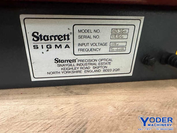 14" Starrett #HB350, comparator, 15.3" x5" table area, 10x lens, 8" horizontal/4" vertical travel, on stand - Image 7