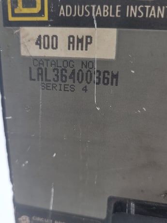 400 Amps, Square D, LAL3640036M, Unit Mount Circuit Breaker, 3 Pole, 3 phase, 600 Volts - Image 2