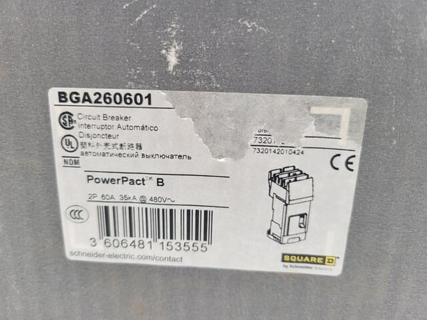 60 Amps, Square D, BGA260601, I-Line Circuit Breaker, 2 Pole, 600 Volts - Image 2
