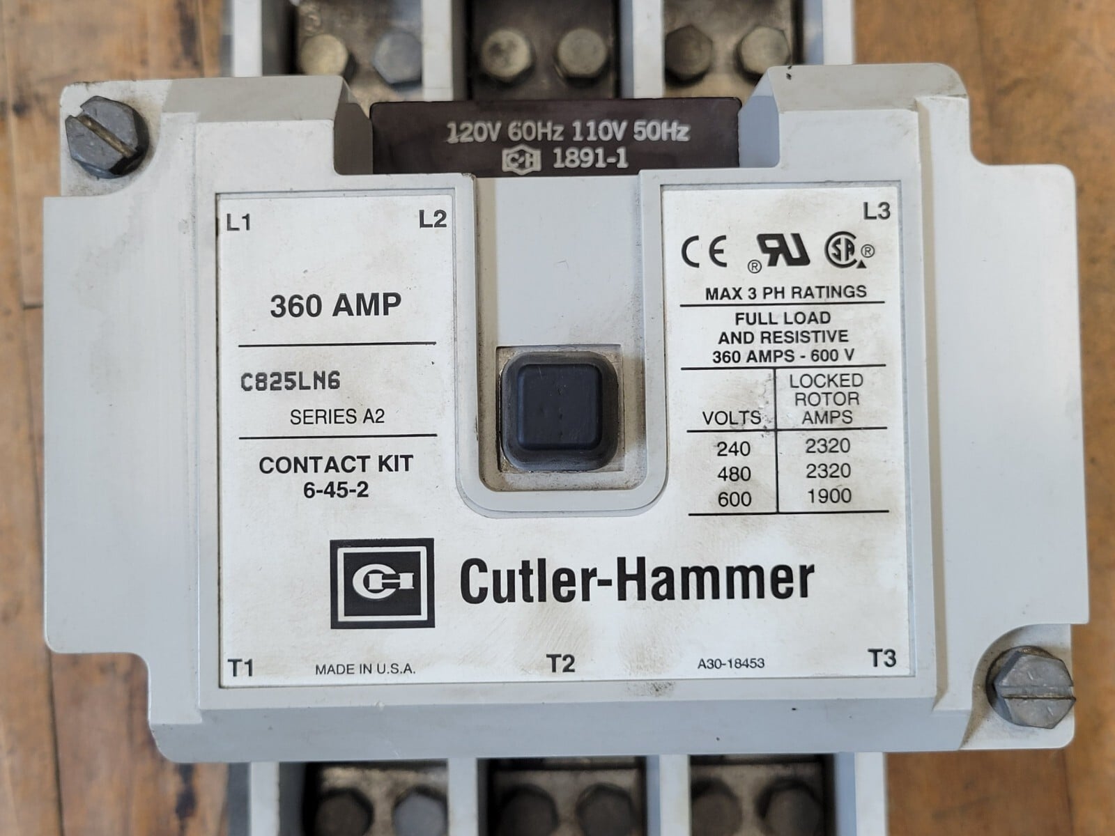 360 Amp. Cutler-Hammer, C825LN6 Contactor, 3-Pole, 600V, 3 phase, Series A2, 110/120V Coil, 50/60HZ - Image 4
