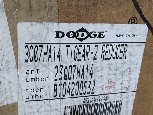 5 HP @ 1750 RPM input, 233 output, Dodge #Tigear-2, Worm Gear Speed Reducer, Ratio 7.5:1, Std Right Angle - Image 2