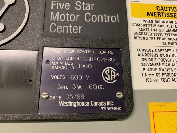 Westinghouse, five star double-sided mo, 26 Buckets, 1000 Amps, 600 V, 3 phase, 3 W., 1988 - Image 3