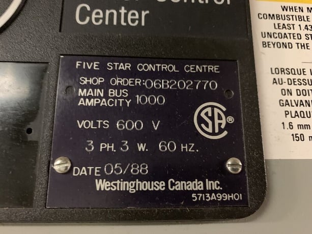 Westinghouse, five star double-sided mo, 23 Buckets, 1000 Amps, 600 V, 3 phase, 3 W., 1988 - Image 2