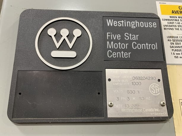 Westinghouse, five star motor control c, 21 Buckets, 1000 Amps, 600 V, 3 phase, 3 W., 1988 - Image 2