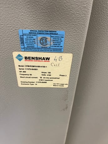 800 HP Benshaw, CFMVRSM18-800-4160-1, Motor Soft Starter, 106 Amps, 4160 V, 3 phase - Image 3