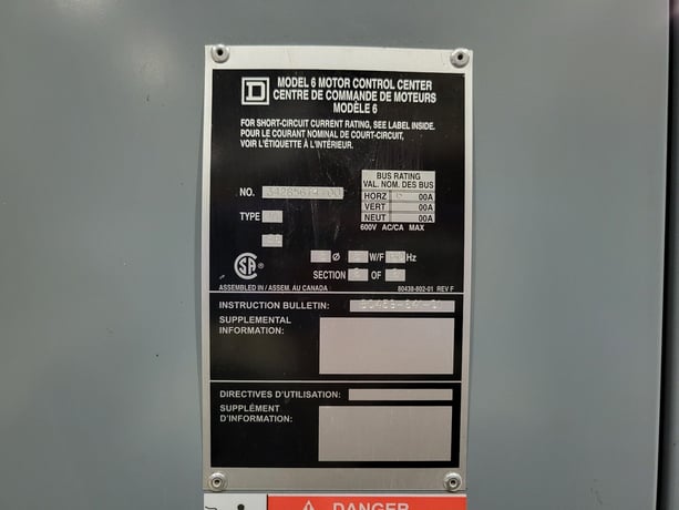 Square D, 34285674-001, Power Distribution Panel MCC, 200 HP, 600 V, 3 phase - Image 4