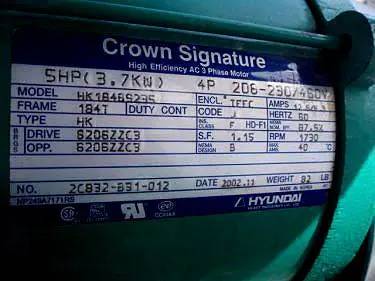 Fitzpatrick #D Fitzmill, comminuting machine, 5 HP @ 1730 RPM, Crown Signature Electric motor - Image 6