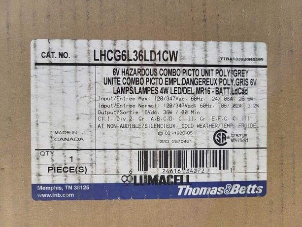 Thomas & Betts #LHCG6L36LD1CW, Pictogram Combo, 120/347 Vac, 6 V, 60 Hz, 4 Watts, MR16 LED - Image 2