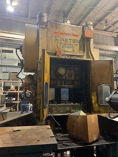 200 Ton, Minster #P2-200-48-44, straight side double crank stamping press, Wintriss SmartPac Control, 4" - Image 1