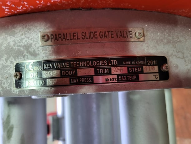 12" HP Valves/Key Valve Technologies #P200-700TD/SB V35, Parallel Slide Gate Valve w/Actuator, 24 V, 2014 - Image 5