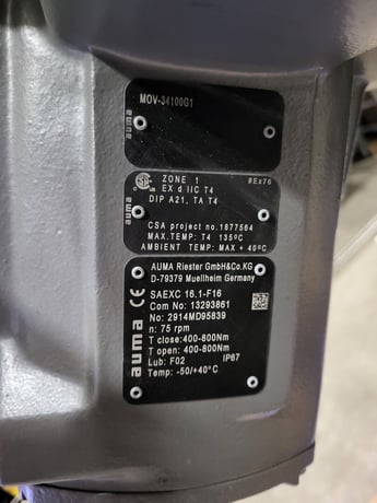 6" HP Valves/Key Valve Technologies #SAEXC-16.1-F16, Stop Check Valve w/Actuator, 75 RPM, 7.5 kW, 575 V - Image 7