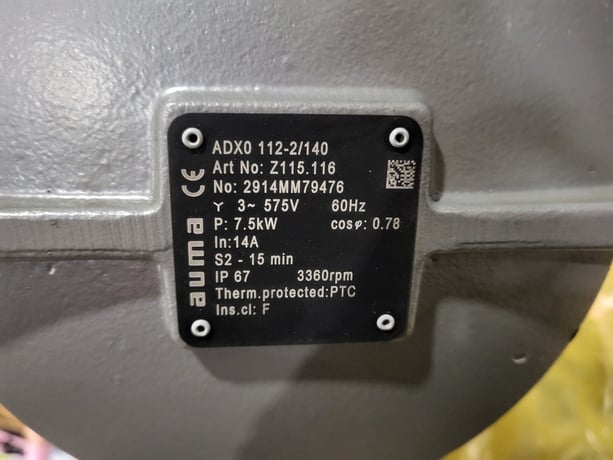 6" HP Valves/Key Valve Technologies #MOV-24100G1, Stop Check Valve w/Actuator, 75 RPM, 7.5 kW, 575 V - Image 3