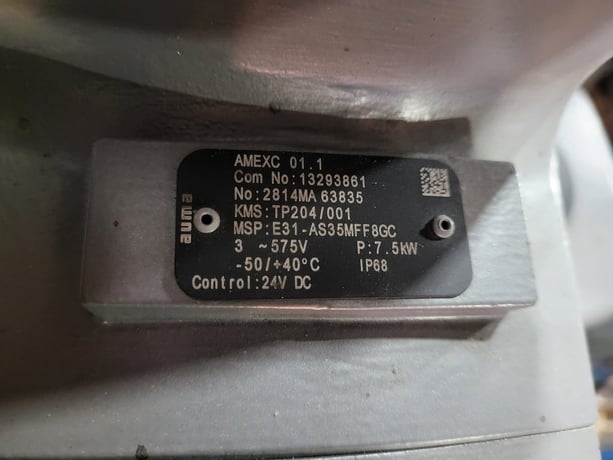 6" HP Valves/Key Valve Technologies #MOV-24100G1, Stop Check Valve w/Actuator, 75 RPM, 7.5 kW, 575 V - Image 5