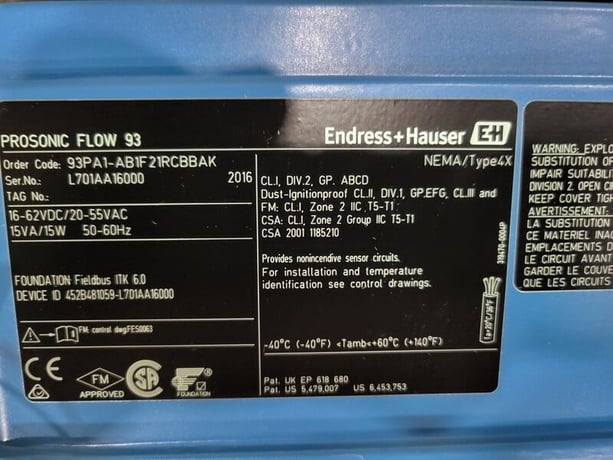 Endress & Hauser #93P, Prosonic Ultrasonic Flowmeter w/Installation Kit, S/N L701AA16000 - Image 6
