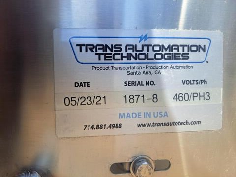 3.5" wide x 7' long, Trans Automatic Technologies conveyor, Stainless Steel frame, 2021 - Image 6