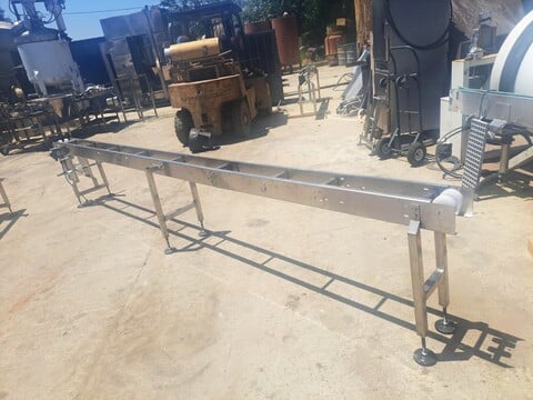 8" wide x 15' long, Trans Automatic Technologies conveyor, Stainless Steel frame, 2021 - Image 1