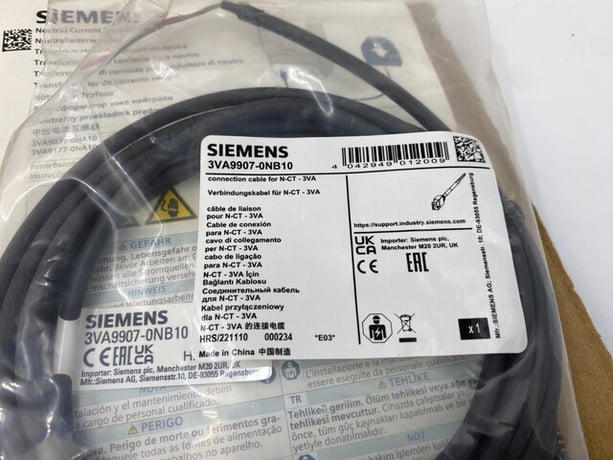 Siemens #3VA9377-0NA10, External Sensor Neutral Current Transformer 400/600A Black - Image 2