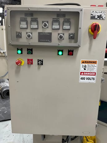 Almco #2SF-36, deburring machine, 1200 SFM, 7.5 HP, 36" diameter x 18.5" tub, 2014 - Image 5