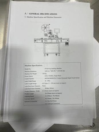 Model TT-LB, wipe-on labeler with horizontal pass thru belt conveyor through labeling station - Image 5
