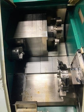 Nakamura Tome #WT-250, CNC Lathe, 9.8" swing, 8" chuck, 2" bar, Fanuc 18i-T, twin turret, chip conveyor - Image 5