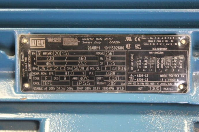 176 GPM, Griswold #S-AB-10020, Pump, 45 m head, 20 HP, 3520 RPM, 230/460 V, 3x1.5x8 size, 40 cu.m/hr, 2011 - Image 6