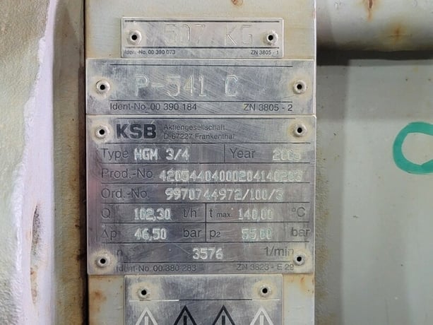 376 GPM, KSB #HGM-3/4, Multi-Stage Pump, 800 psi, 3576 RPM, 2005 - Image 3