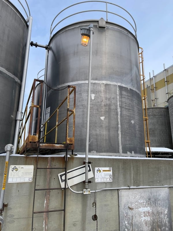29036 gallon Peacock Inc, Aluminum Storage Tank For Hydrogen Peroxide, 15' diameter x 27' H, 132000 Liters - Image 8