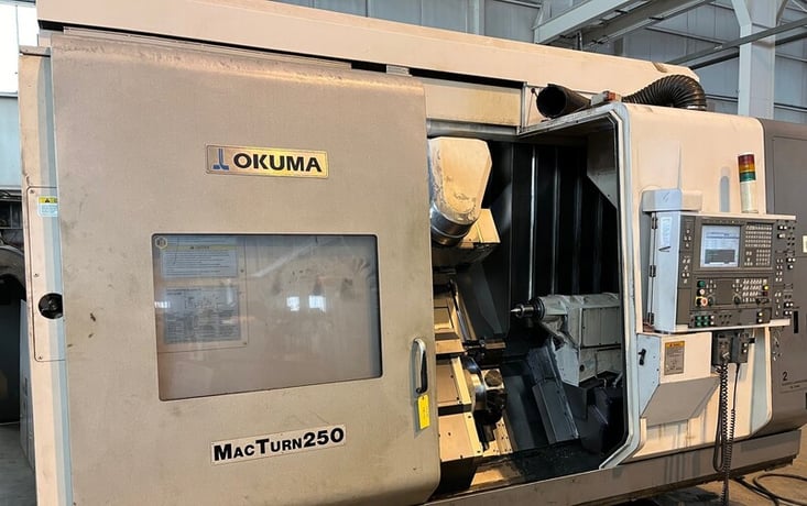 Okuma #MacTurn-250-2S/1000 Big Bore 5" Axis CNC turning center w/live milling, OSP-P100L Control, 2005 - Image 2